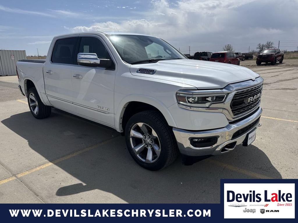 2022 RAM 1500 Limited in Ivory White Tri-Coat Pearlcoat — front three-quarter view