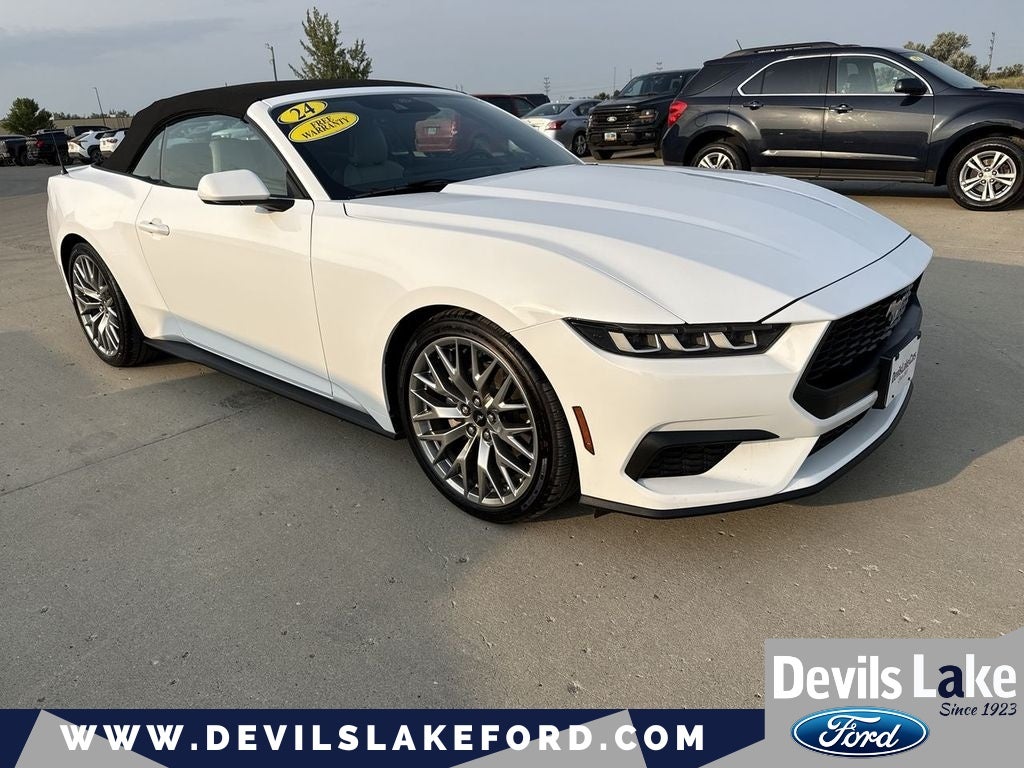 2024 Ford Mustang EcoBoost Premium in Oxford White — front three-quarter view