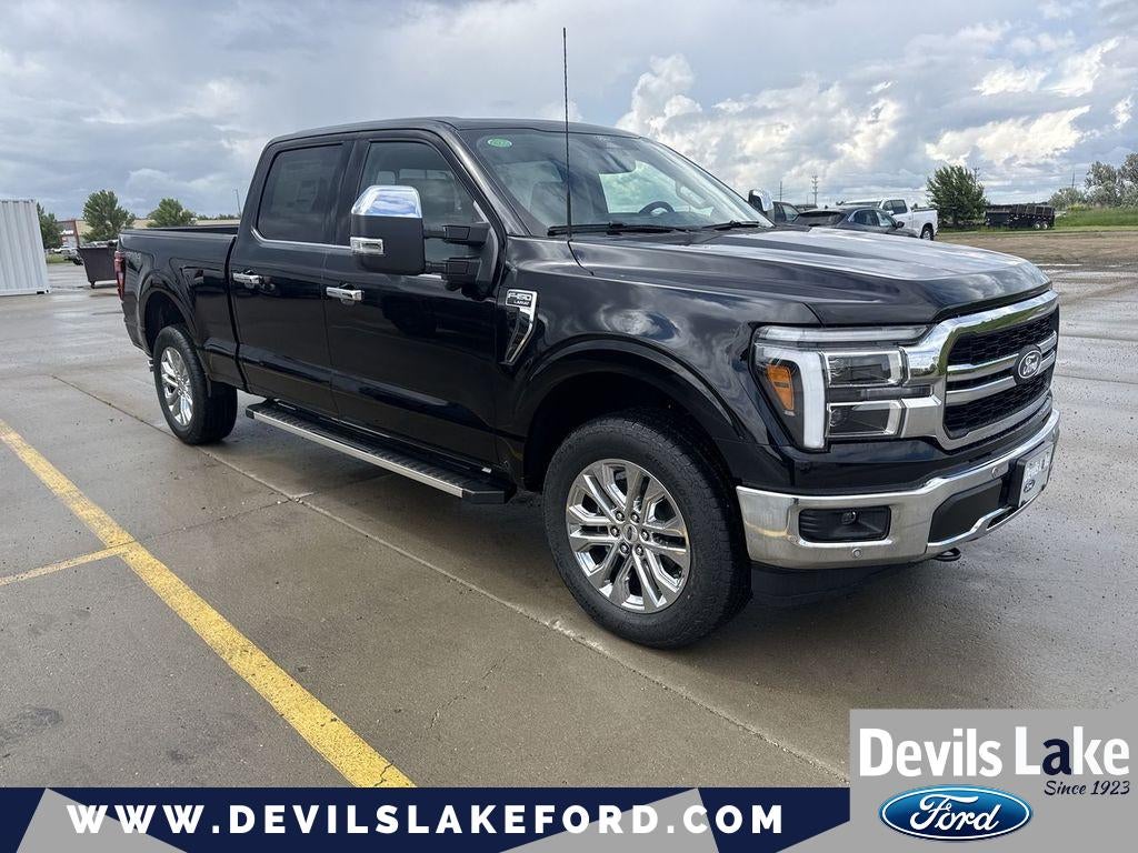 2026 Ford F-150 Lariat in Agate Black Metallic — front three-quarter view