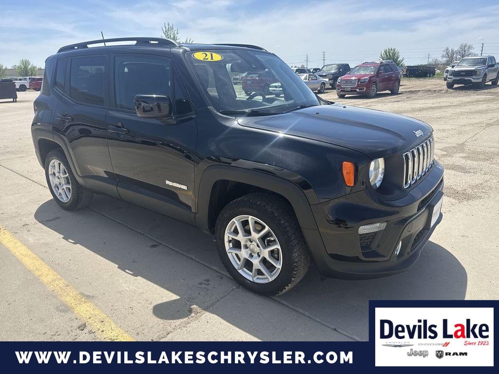2021 Jeep Renegade Latitude in Black Clearcoat — front three-quarter view